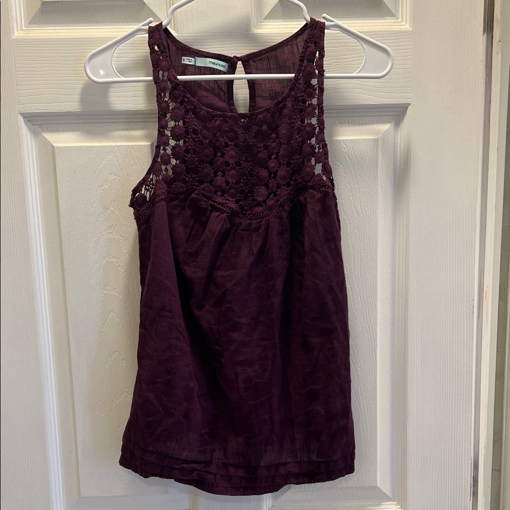 Maurices Deep Purple Lace Tank Top